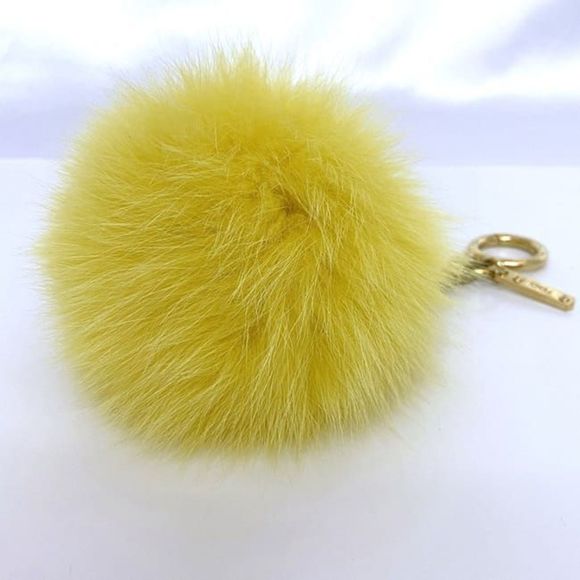 Fendi Bag Charm ec-20971 Yellow Fur GP FENDI Key Ring Holder Men's Women's Ac... - Picture 4 of 6